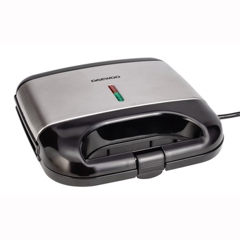 Sandwich maker Daewoo DSM20X, 800 W, placi neaderente, indicator luminos, maner Cool Touch, clapeta de blocare, Inox/Negru Sandwich maker Daewoo DSM20X, 800 W, placi neaderente, indicator luminos, maner Cool Touch, clapeta de blocare, Inox/Negru