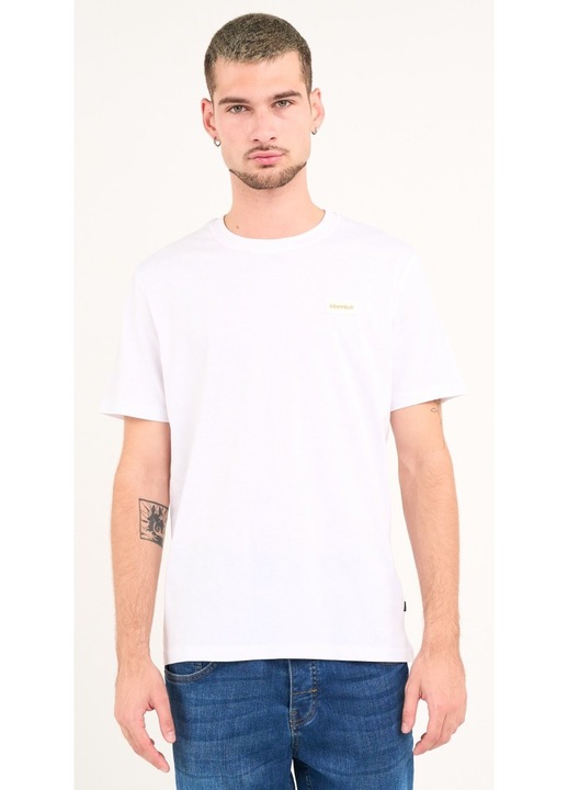 Kenvelo - Tricou barbat cu maneca scurta si logo ( WHITE, Material: Bumbac, Alb