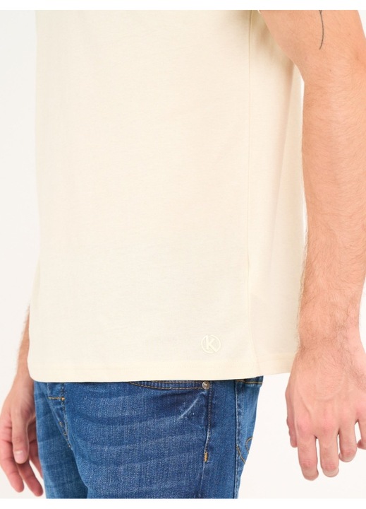 Kenvelo - Tricou barbat cu maneca scurta ( Material: Bumbac, SILVER GREEN, Ecru