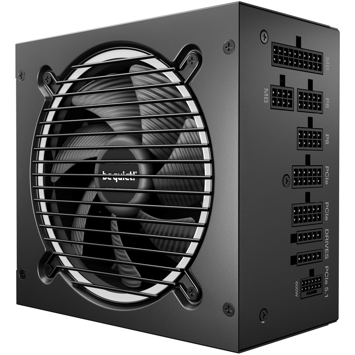 Be Quiet! Pure Power 13 M 1000W tápegység, 80 Plus® Gold hatékonyság, Atx 3.1 tápegység, Gpu Pcie 5.1-hez, Be Quiet! 120 Mm ventilátor, Félpasszív működés lehetséges, Llc technológia, Egyetlen sín