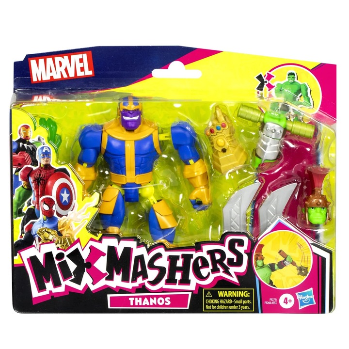 Marvel Bosszúállók Mix Mashers Készlet Thanos Figura 12cm és Kiegészítők