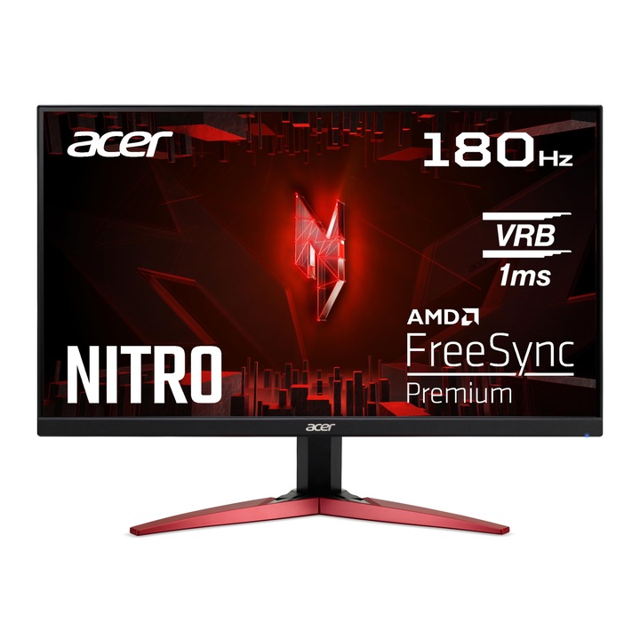 Монитор Gaming Acer Nitro KG241Y, 23, 8 инча, Full HD, 180Hz, черен