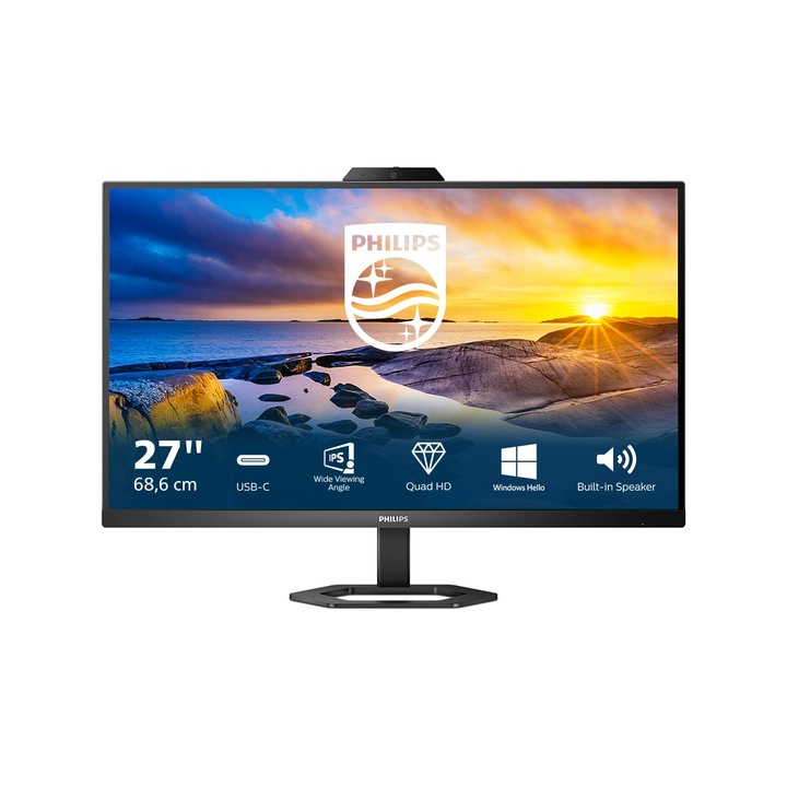 Monitor LCD Philips 27E1N5600He, 27 hüvelyk, 2560x1440, USB-C, Fekete