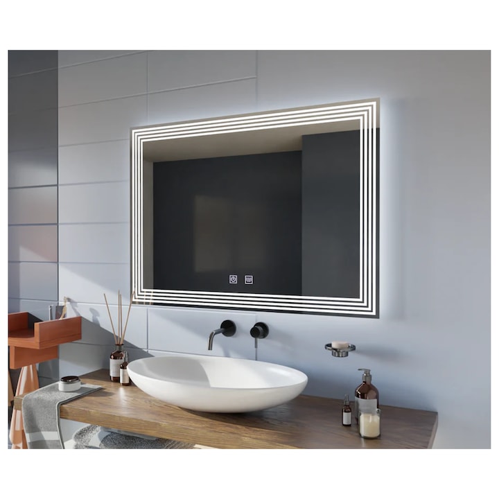 Oglinda LED Rectangulara, Dezaburire, 80x60cm, ADIS Basic Touch