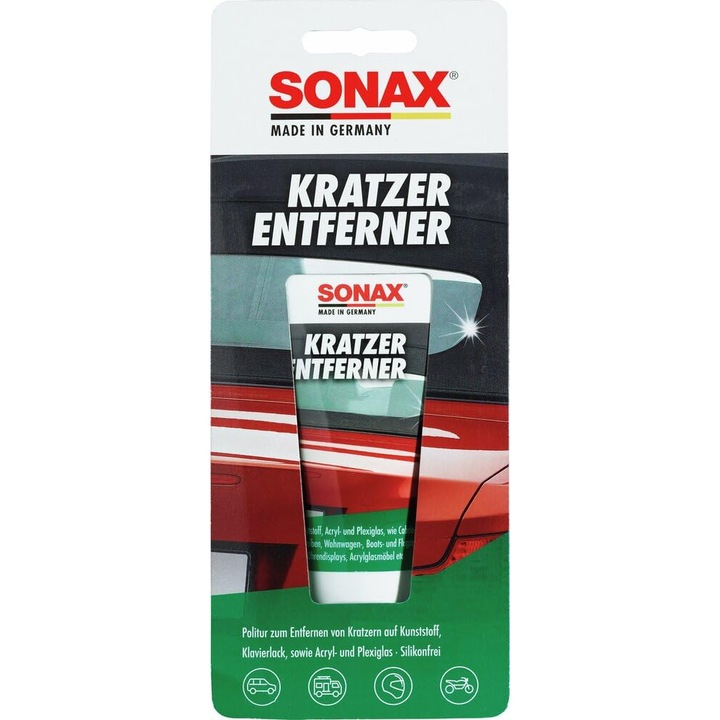 Sonax karceltávolító oldat, műanyaghoz, akrilhoz, plexiüveghez, 75 ml