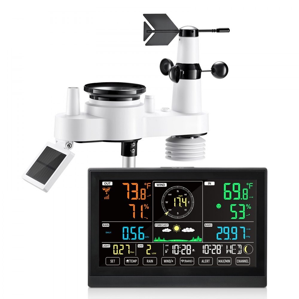 METEO セット Statie Meteo Wireless 7in1, Ecran 7.5 Inch, Senzor Exterior Solar