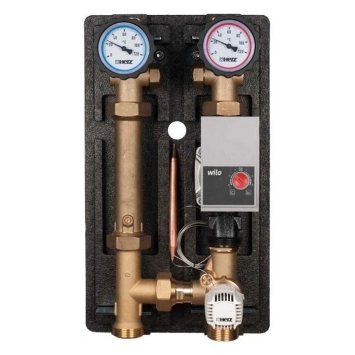 Grup de pompare Herz Pumpfix Constant, DN 25, cu pompa Wilo, 125mm, 110C