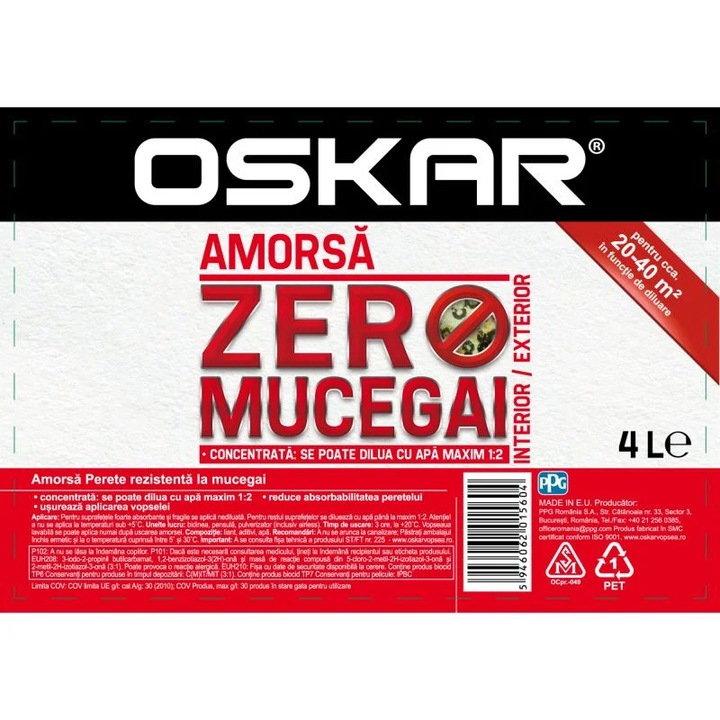 Amorsa Anti Mucegai pentru perete, interior/exterior, transparent, 4 L