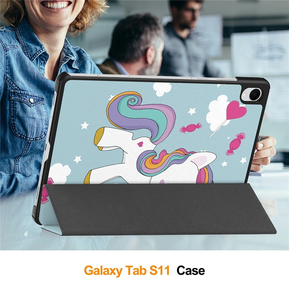 Husa pentru Samsung Galaxy Tab S11, 11 inch, tip stand functie sleep/wake-up si inchidere magnetica, protectie 360 - Unicorn
