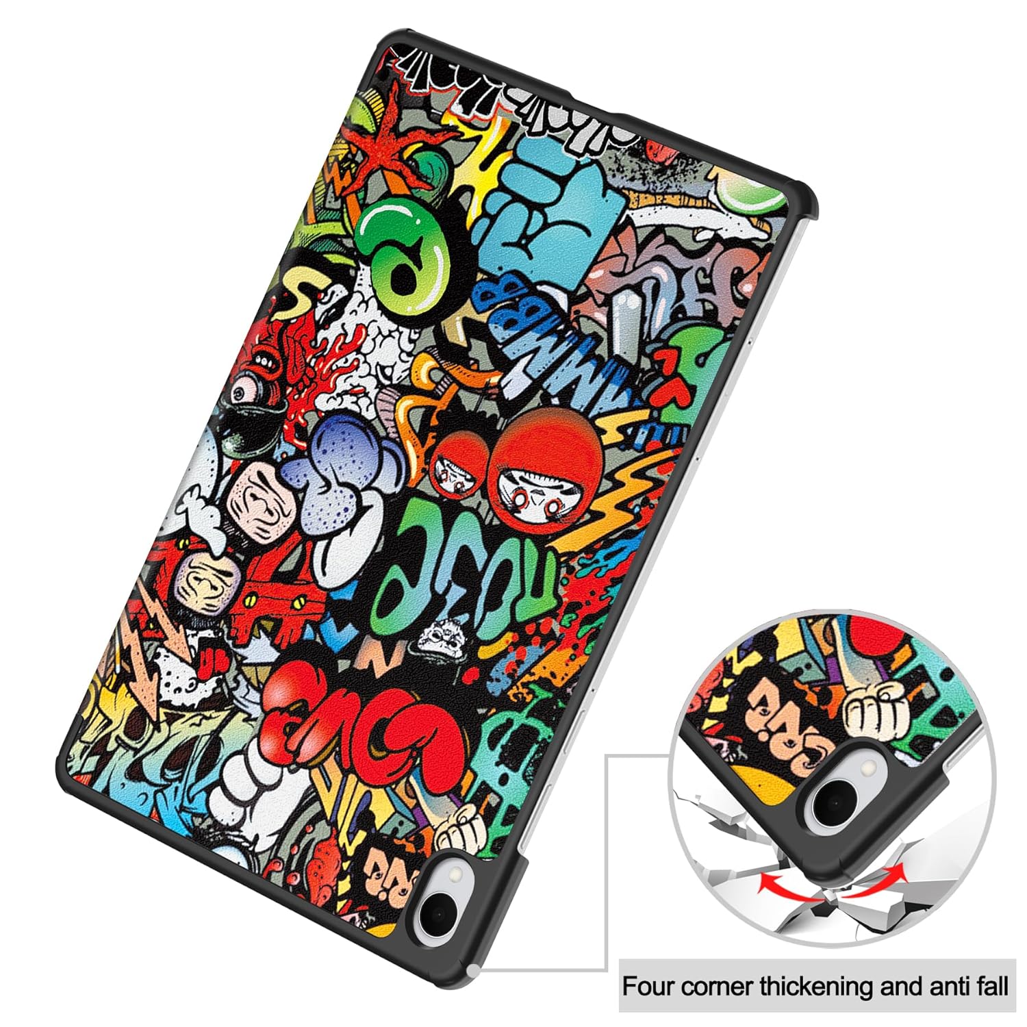 Husa pentru Samsung Galaxy Tab S11, 11 inch, tip stand functie sleep/wake-up si inchidere magnetica, protectie 360 - Graffiti