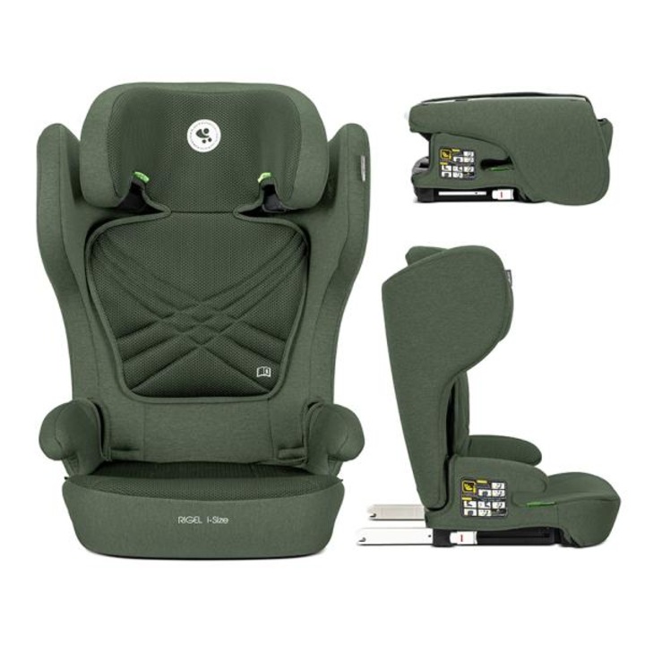 Scaun auto pentru copii, Lorelli, Rigel, i-Size, Isofix, cu spatar pliabil pentru depozitare usoara, tetiera reglabila pe multiple trepte de inaltime, 3 ani-12 ani, 100-150 cm, Green
