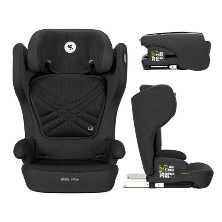 Scaun auto pentru copii, Lorelli, Rigel, i-Size, Isofix, cu spatar pliabil pentru depozitare usoara, tetiera reglabila pe multiple trepte de inaltime, 3 ani-12 ani, 100-150 cm, Black