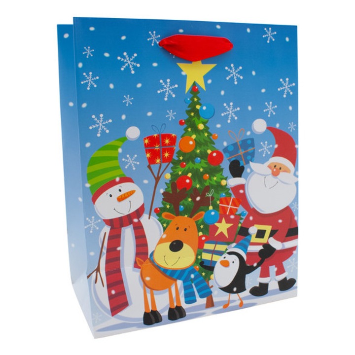 Punga de hartie de Craciun, premium M 18x23cm