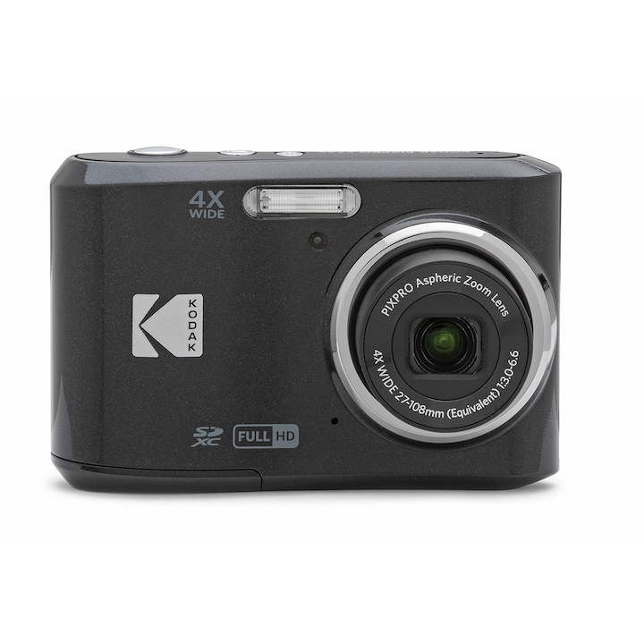 Kodak Pixpro Fz45 kompakt digitális fényképezőgép - 16,44 megapixel, 4x optikai zoom, 2,7 hüvelykes LCD, 720p HD videó, AA elemek - fekete