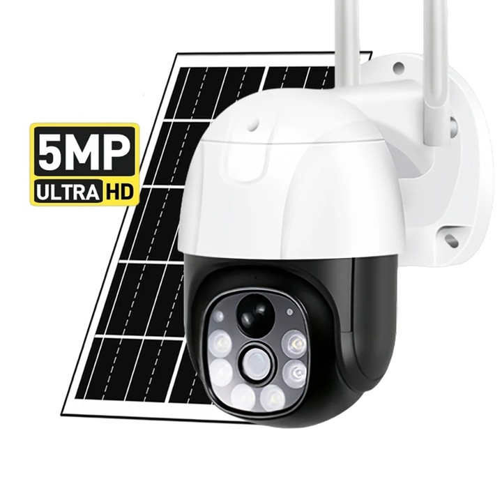 Камера за наблюдение HOZRO, модел V380-4G с 4G LTE свързаност, HD резолюция, нощно виждане, детекция на движение и управление чрез мобилно приложение – идеална за вътрешна и външна употреба