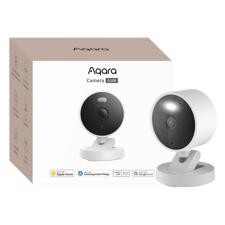 Камера за сигурност Aqara G100, 2K, нощно виждане, бяла