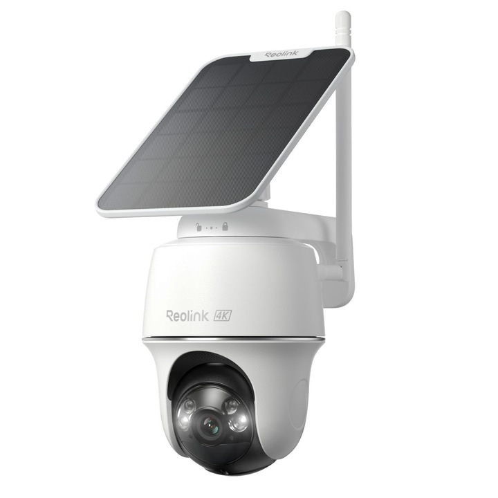 Външна камера за наблюдение Reolink Argus PT Ultra, 4K, соларно захранване, Wifi 2.4 и 5Ghz, цветно нощно виждане UHD 8MP