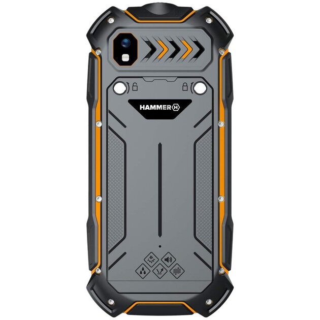 Telefon Mobil Hammer Boost 2, LTE- 4 G, 2.4 inch, 64 MB RAM, 128 MB, 2MP, 3500mAh, IP68, Negru-Portocaliu