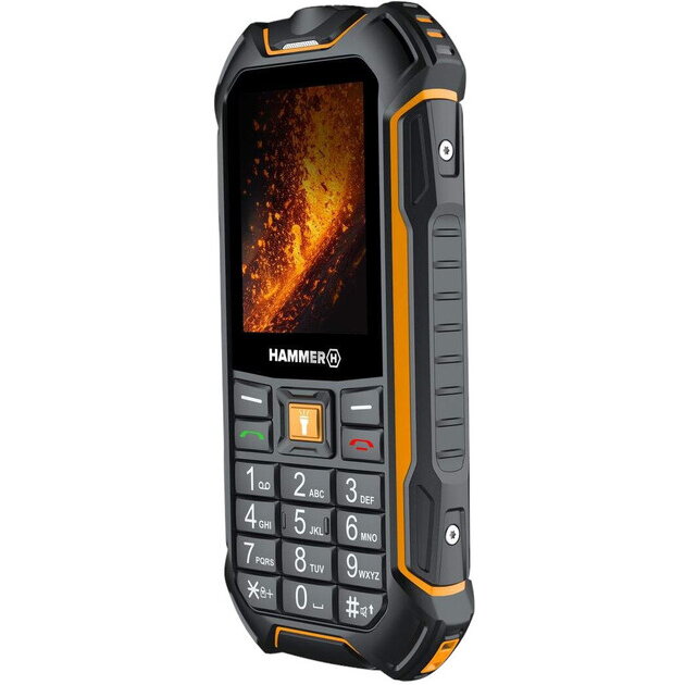 Telefon Mobil Hammer Boost 2, LTE- 4 G, 2.4 inch, 64 MB RAM, 128 MB, 2MP, 3500mAh, IP68, Negru-Portocaliu