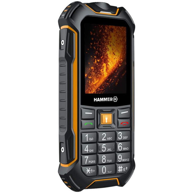 Telefon Mobil Hammer Boost 2, LTE- 4 G, 2.4 inch, 64 MB RAM, 128 MB, 2MP, 3500mAh, IP68, Negru-Portocaliu