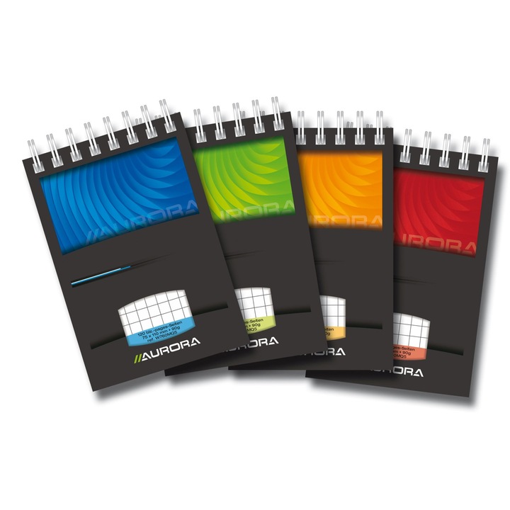 Spirálfüzet, A7, 60 lap - 90g/nm, Aurora Mano - Matematika