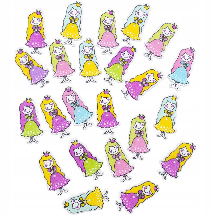 Бутони, DIYQueen, H974, Принцеси, Комплект 50 бр., Многоцветно дърво