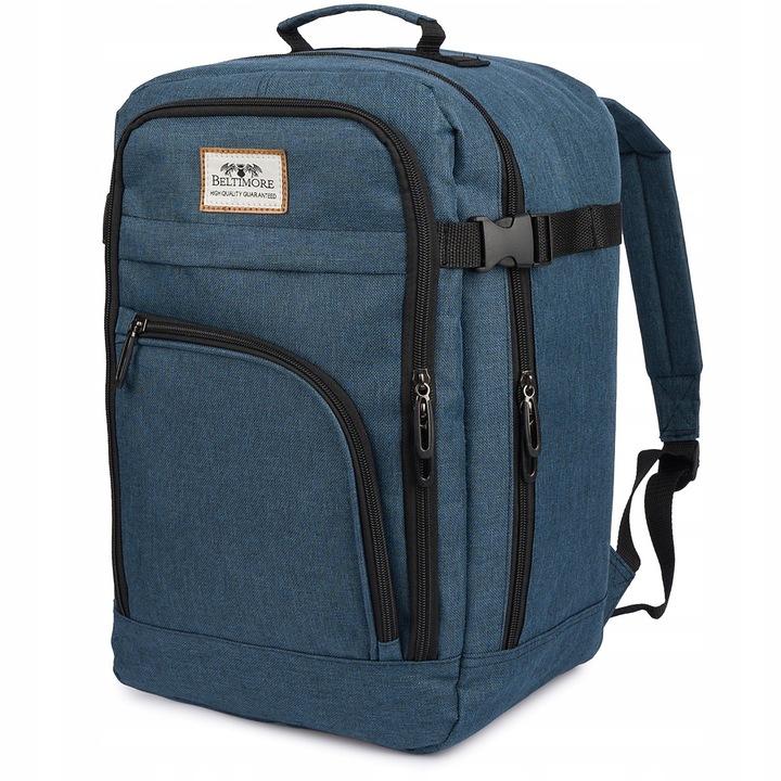 Rucsac calatorie, Beltimore, 2 compartimente, impermeabil, albastru, 40x25x20cm, albastru/negru