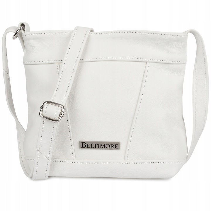 Fehér, lakkozott bőr női táska, Beltimore, kompakt, 23x18,5x7cm
