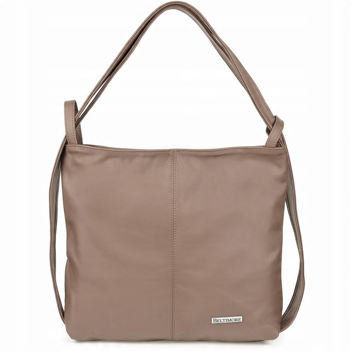 Раница 2 в 1, Beltimore, кожа, A4, бежов, 38x38x9см