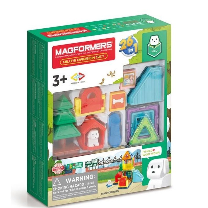Set de constructie Magformers, Milo's Mansion, 3D, multicolor