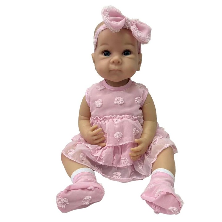 Кукла Askato 56см, мек материал, реалистичен вид, облечена в детски дрехи