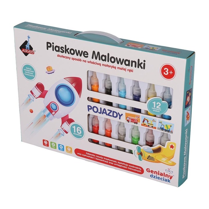 Set jocuri educative Askato, 16 imagini, 12 culori, 40.3x4.5x28.5cm, 3+ ani