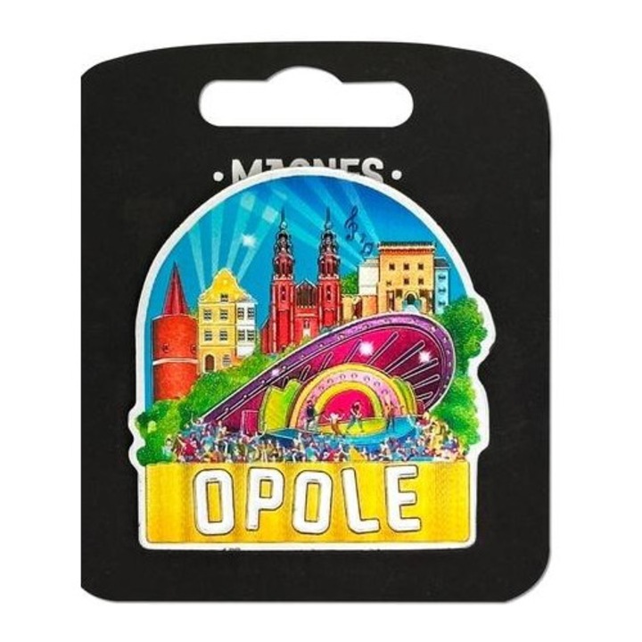 Dekoratív mágnes Pan Dragon I Love Poland Opole, többszínű, 7x10cm