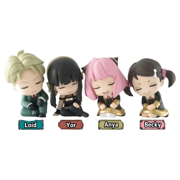 Колекционерски фигурки Spy x Family комплект, Tomy, Лоид/Йор/Аня/Беки, характерни детайли, 8+ години