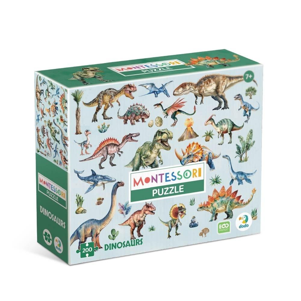 Puzzle 200 Dodo Montessori Dinozauri, ilustratii detaliate, carton