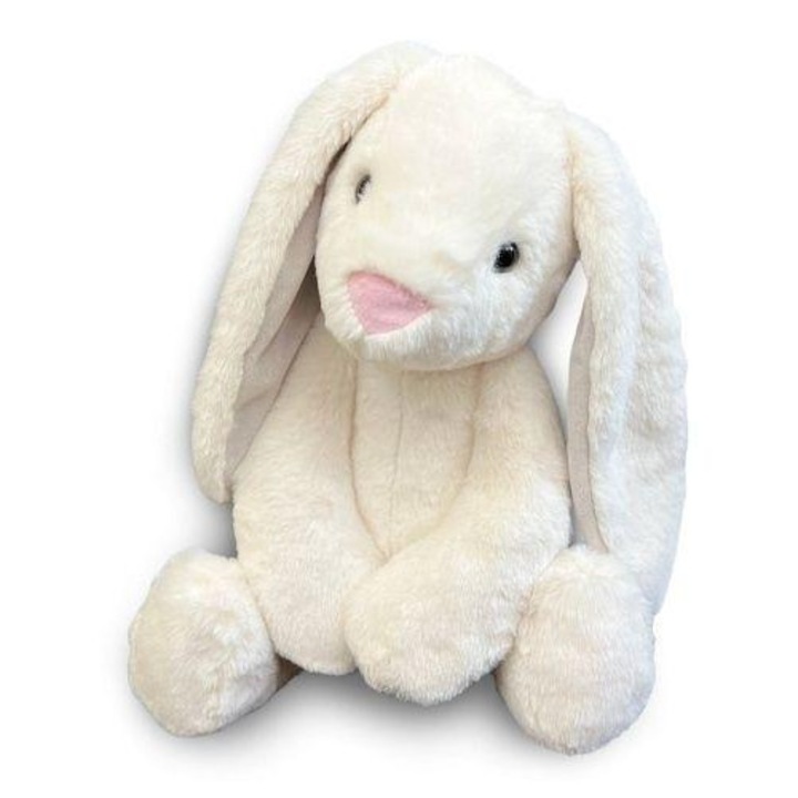 Iepuras de plus Beverly, 40cm, crem, foarte moale