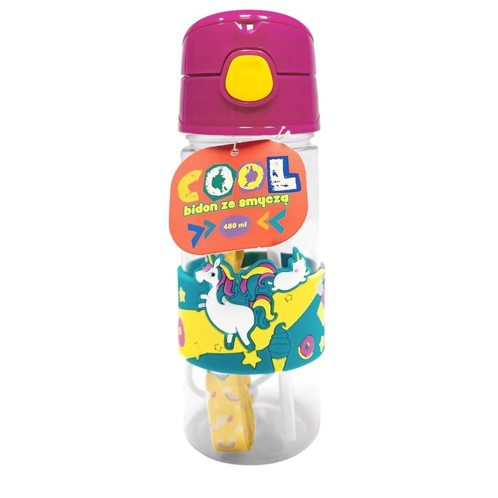 Személyre szabott bidon MCD 480ml, színes dizájn, 7x17cm, menő kiegészítő szettel