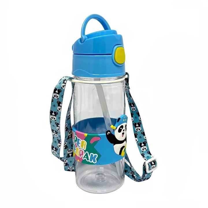 Bidon personalizat MCD 480ml, design colorat, 7x17cm, set cu accesorii COOL