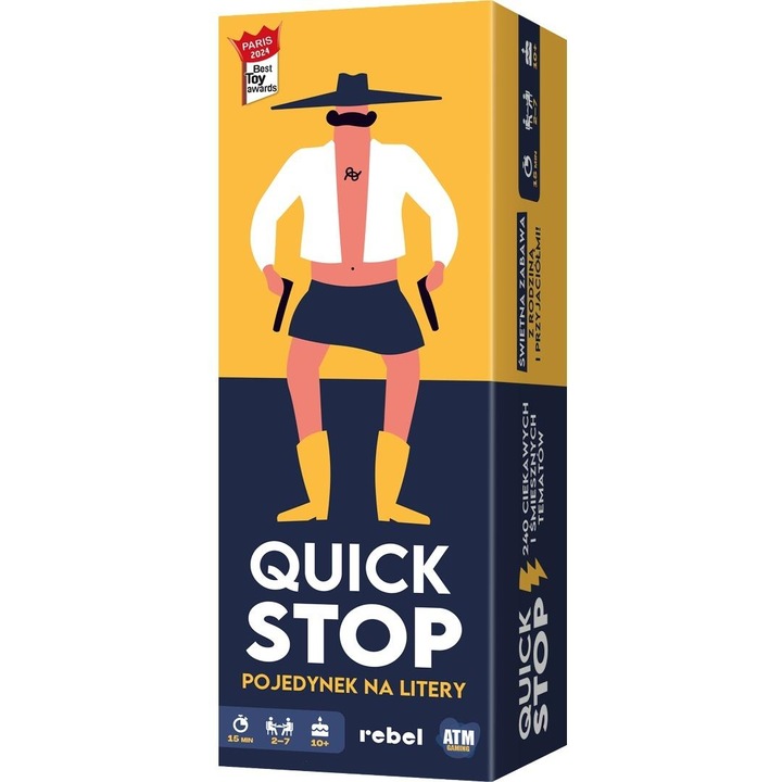 QuickStop társasjáték, REBEL, 240 kártya, interaktív, 2-8 játékos részére