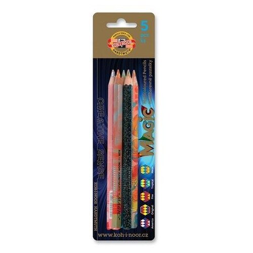 Set 5 creioane colorate KOH-I-NOOR, efecte multicolore - eMAG.ro