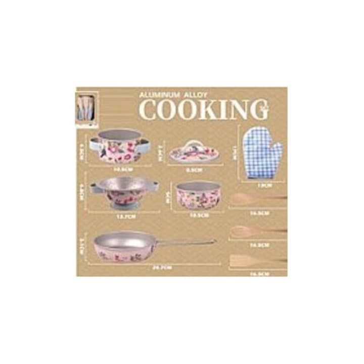 Set de oale metalice cu accesorii, ADAR, 39x21x12cm, alb/bleu