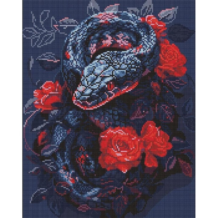 Mozaic cu diamante Ideyka - Trandafir, 40x50 cm, Multicolor