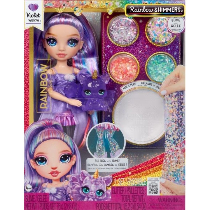 Rainbow High Shimmers baba slime-mal, Violet, 30cm