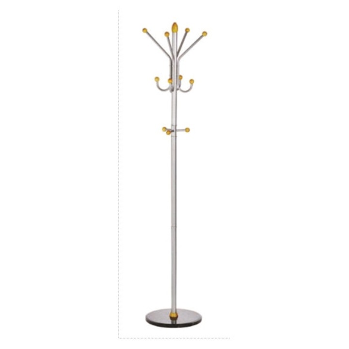 Alco Ezüst Fém Fogas, 185/40cm, 11 Fém Akasztó Fa Kiegészítőkkel