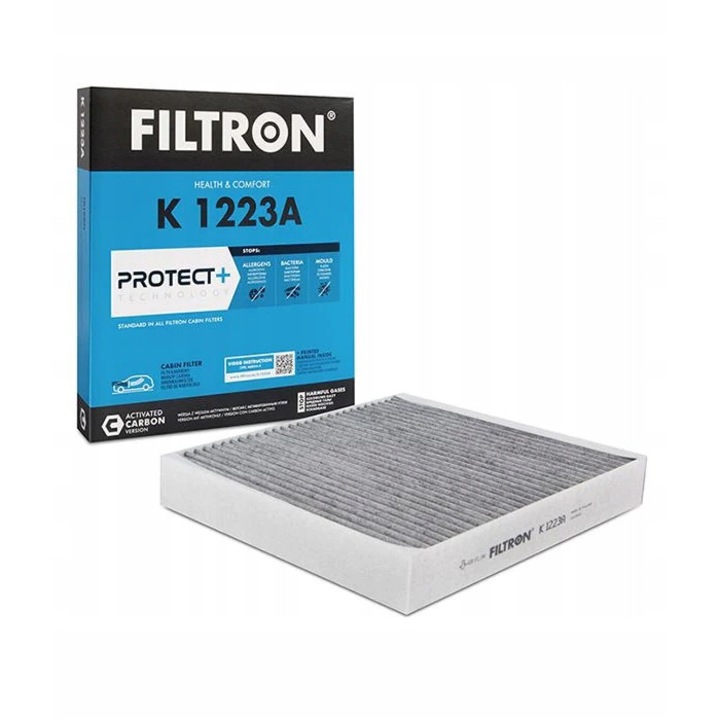 Filtron K1223A aktívszén utastérszűrő, 240x204x35mm