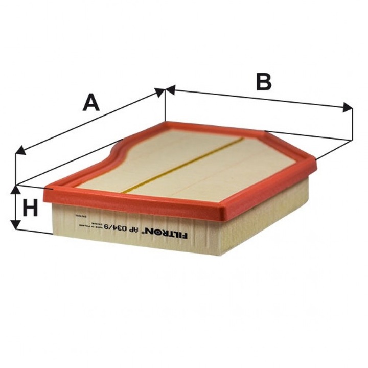Filtron AP 034/9 légszűrő, méretek 295x46,5x219mm, 183mm