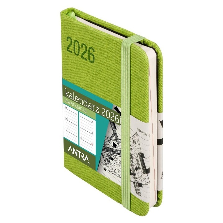 Agenda ANTRA Awangarda A7, 144 pagini, coperta tare, culoare off white, dimensiuni 110x78mm, set 2026.