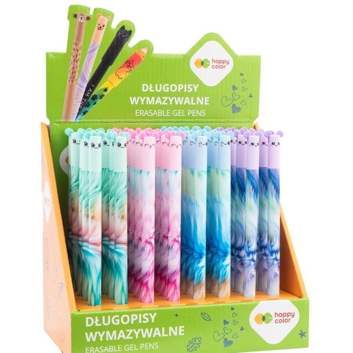 Set 40 stilouri cu gel Happy Color, Multicolor