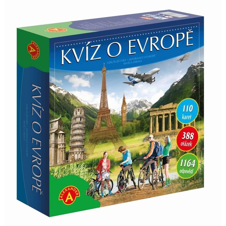 Настолна игра Quiz за Европа, Александър, 2-6 играчи, 10 години+, многоезична