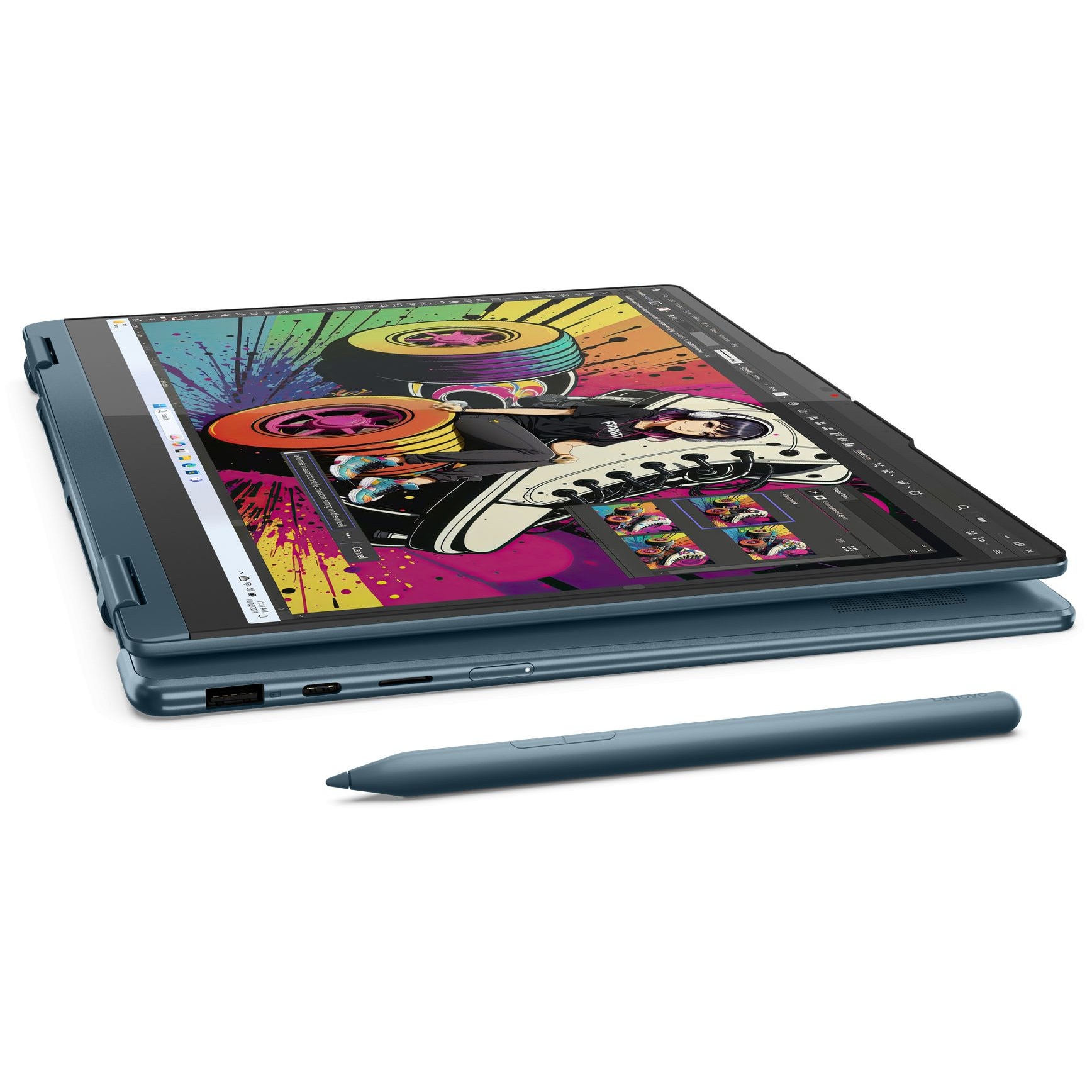Laptop Lenovo Yoga 7 2-in-1 14AKP10, 83JR000YBM, AMD Ryzen AI 5 340 (6-core), AMD Radeon 840M Graphics, 24GB 7500 MHz Tip: LPDDR5X, Gri